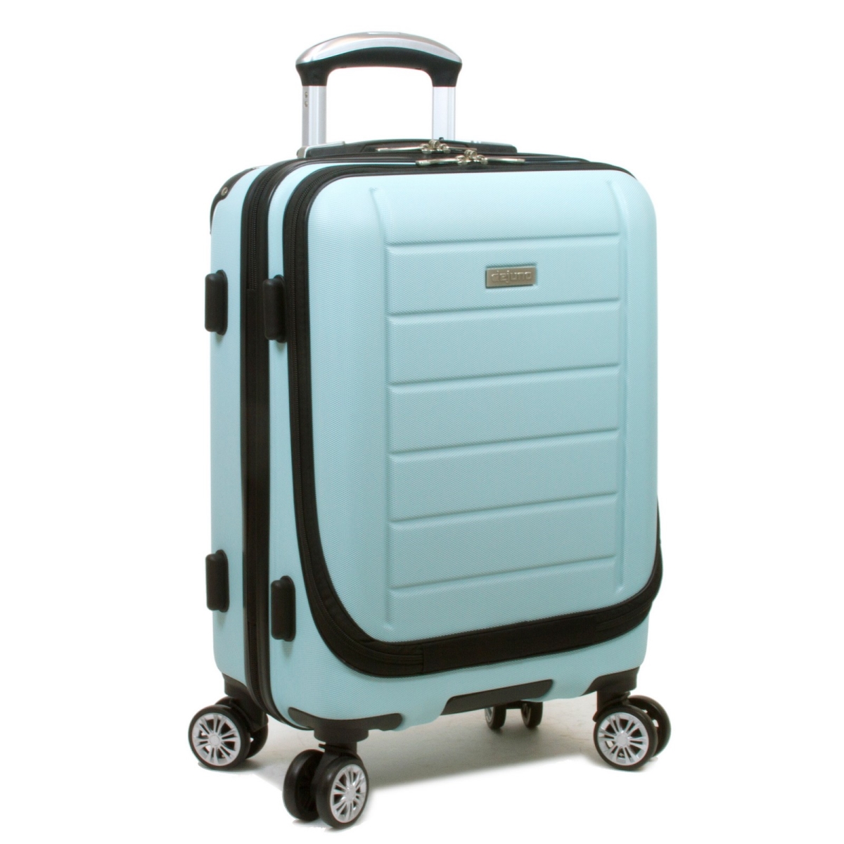25dj-9902-sky Blue 20 In. Compact Hardside Carry-on Luggage With Laptop Pocket, Sky Blue