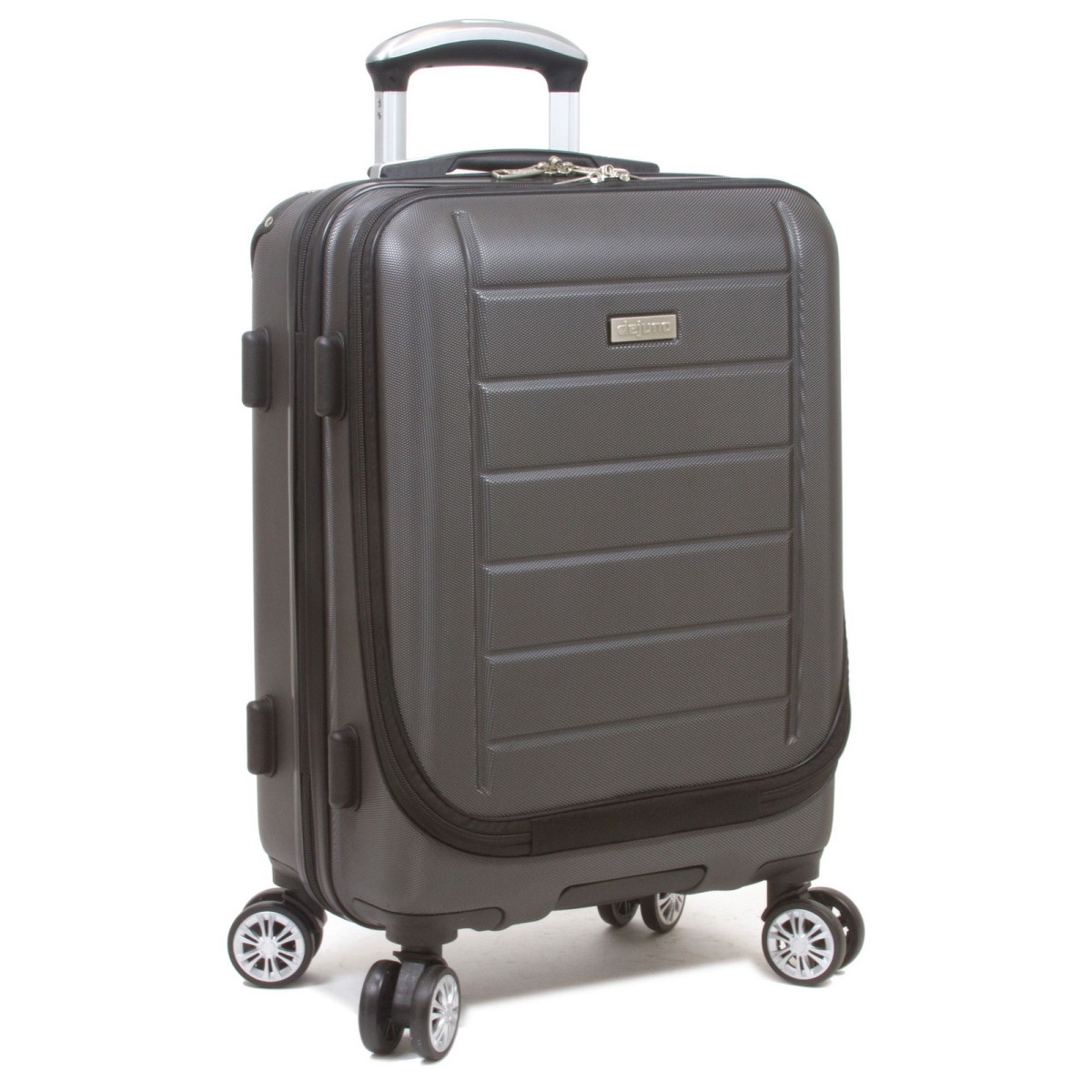25dj-9902-charcoal 20 In. Compact Hardside Carry-on Luggage With Laptop Pocket, Charcoal