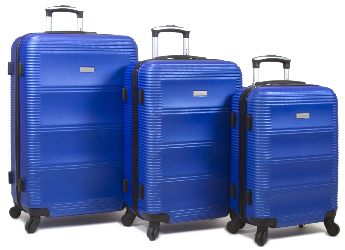 25dj-801-blue Helix Hardside Spinner Luggage Set, Blue - 3 Piece