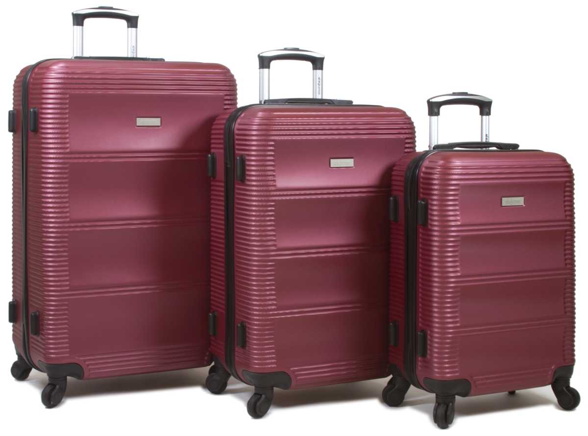 25dj-801-burgundy Helix Hardside Spinner Luggage Set, Burgundy - 3 Piece