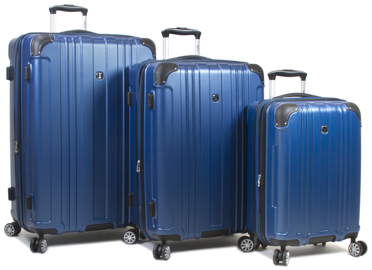 25dj-668-blue Kingsley Hardside Spinner Luggage Set With Tsa Lock, Blue - 3 Piece