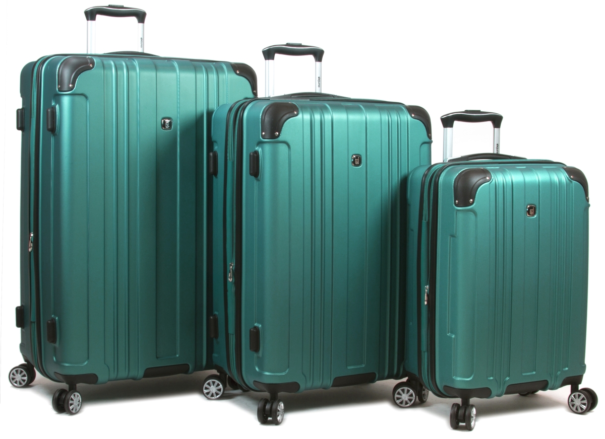 25dj-668-turquoise Kingsley Hardside Spinner Luggage Set With Tsa Lock, Turquoise - 3 Piece