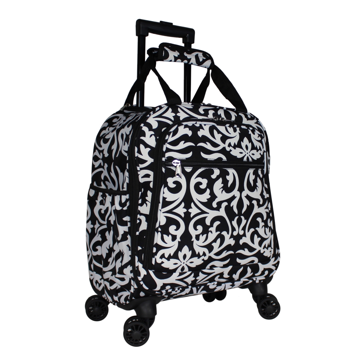 815501-501-b 18 In. Prints Spinner Carry-on Luggage, Black Trim Damask