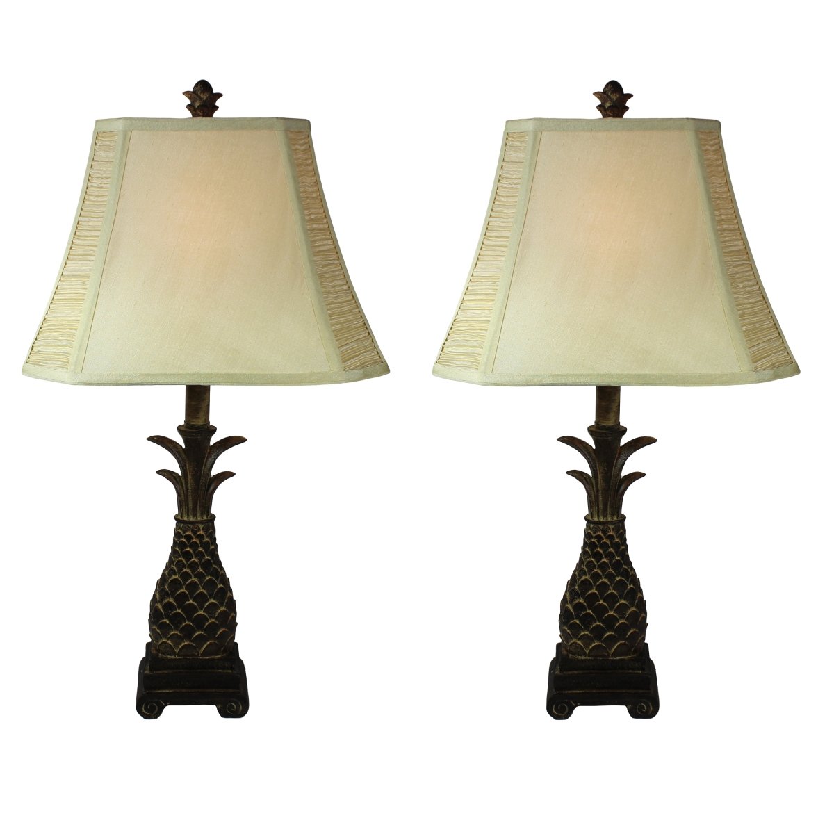 Urban Designs 7727072 Tropical Pineapple Accent Table Lamp - Set Of 2