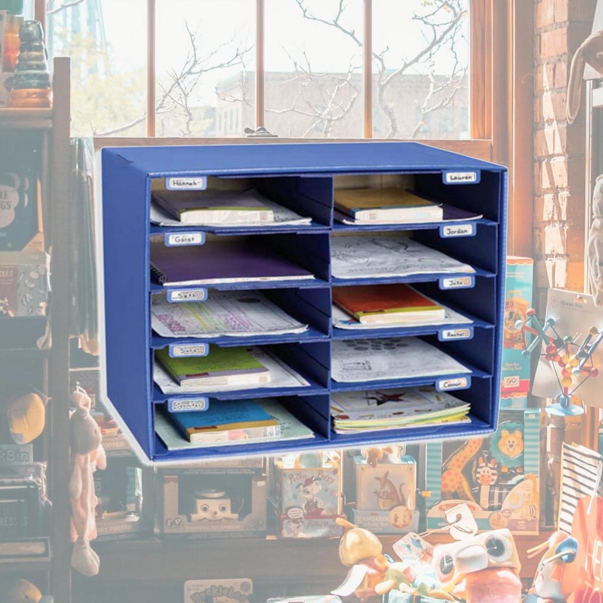 Picture of Pacon Corporation Pac1309 Mail Box - 10 Mail Slots Blue