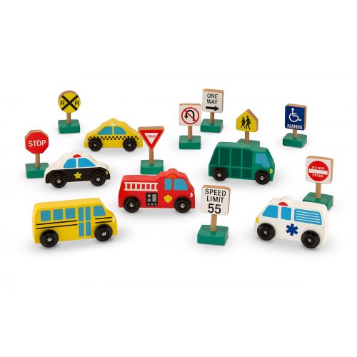 Lci3177 Wooden Vehicles And Traffic Signs