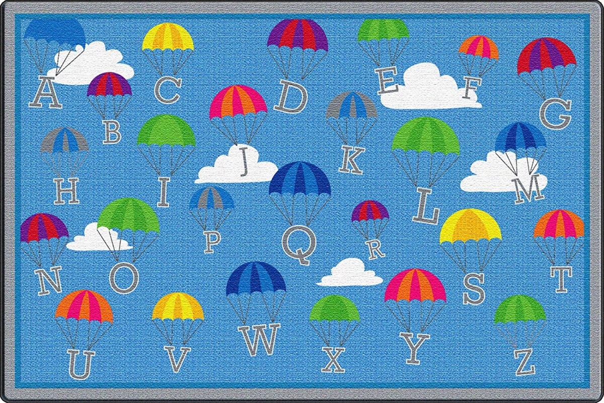 S Elr-fe906-34a P Is For Parachute Activity Rug, Rectangle