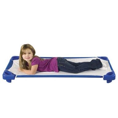 S Elr-16121 Standard Stackable Rta Kiddie Cot With Sheet, Blue