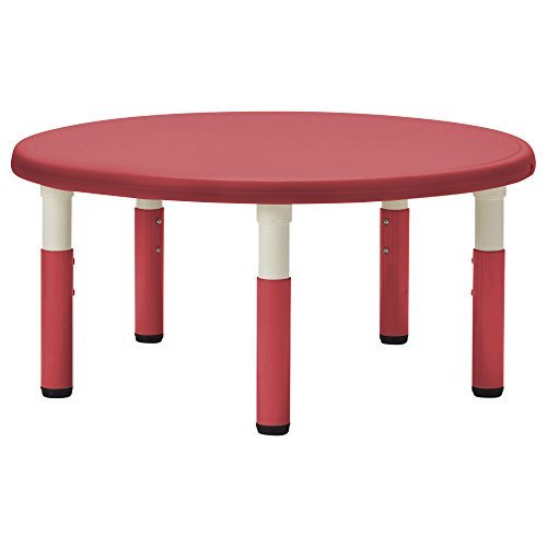 S Elr-14419-rd 40 In. Round Resin Table, Red