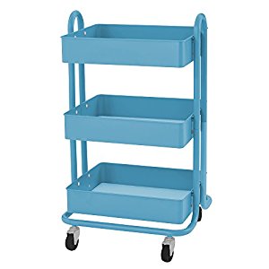 S Elr-20701-tq 3-tier Utility Rolling Cart, Turquoise