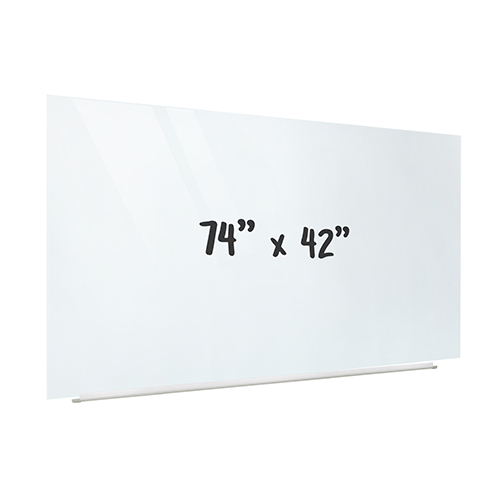 Elr-13127 74 X 42 In. Magnetic Glass Dry-erase Projection Board, White