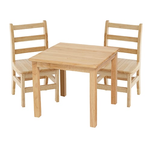 Elr-22143 24 In. Square Hardwood Table With 22 In. Leg & Two 12 In. Chairs