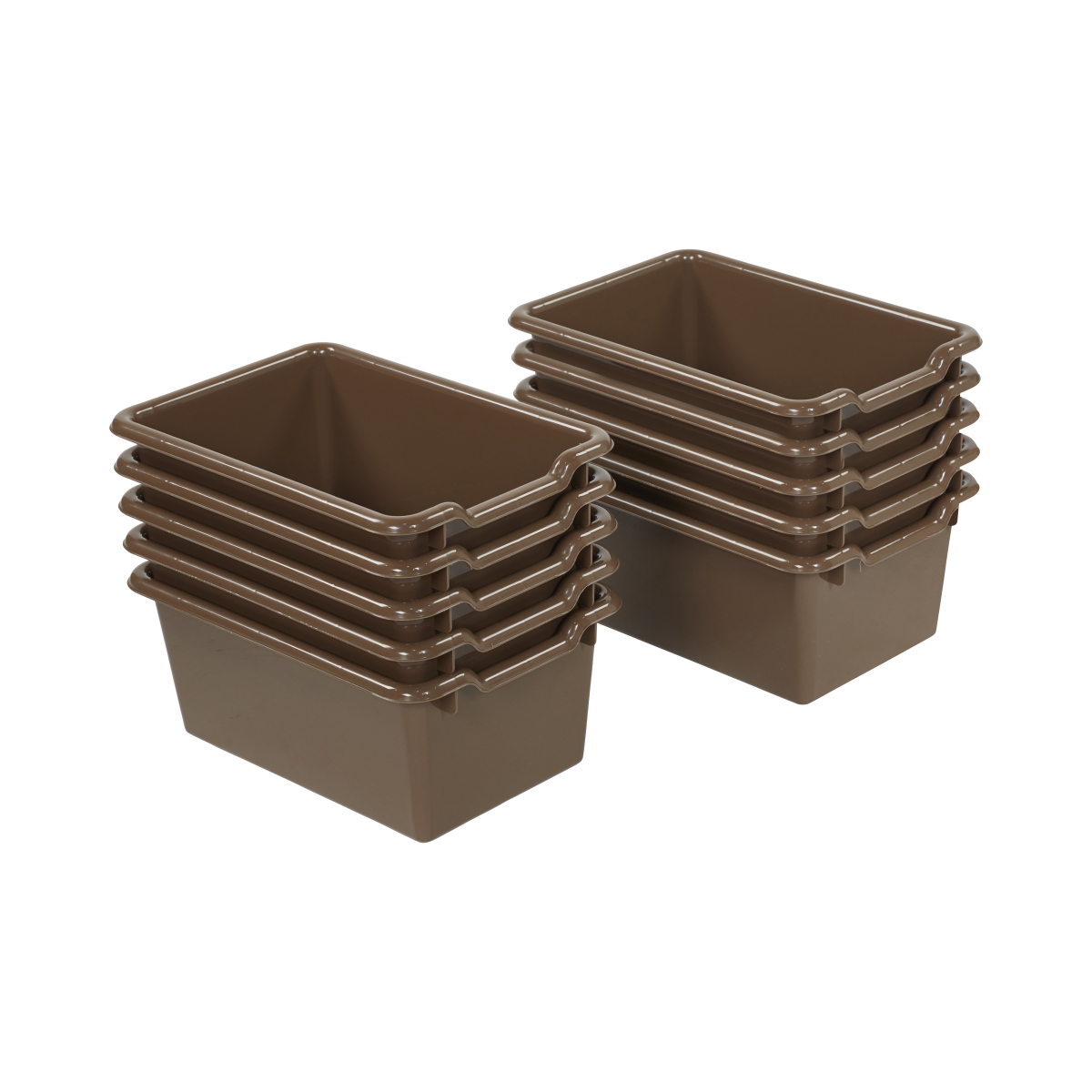 S Elr-0482-ch Scoop Front Storage Bins, Chocolate - Pack Of 10