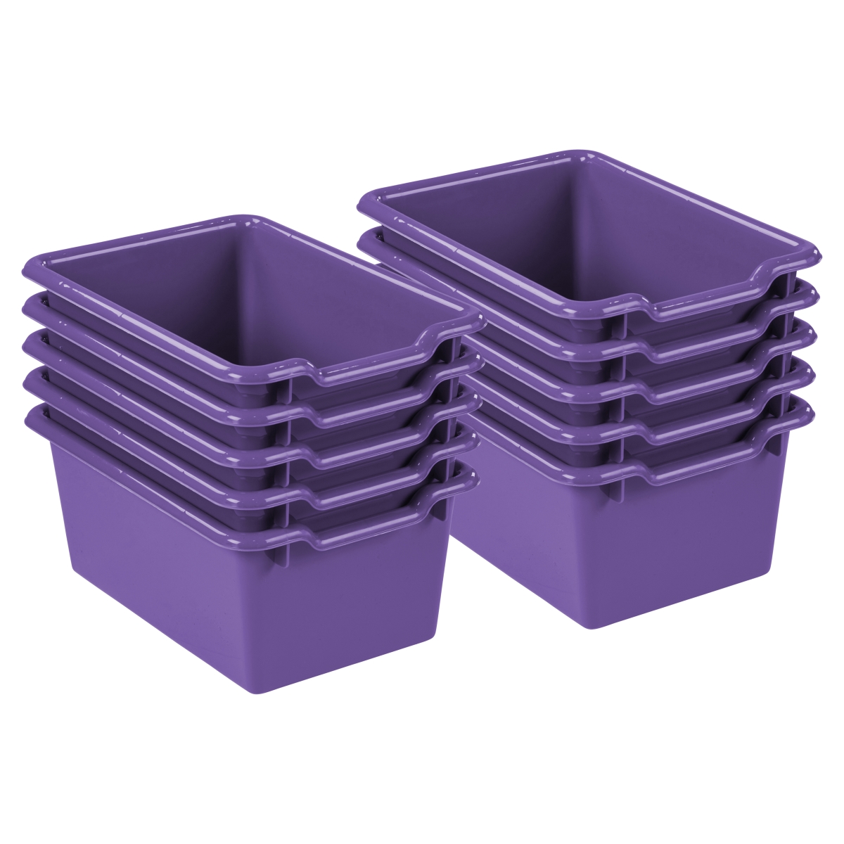 S Elr-0482-pu Scoop Front Storage Bins, Purple - Pack Of 10
