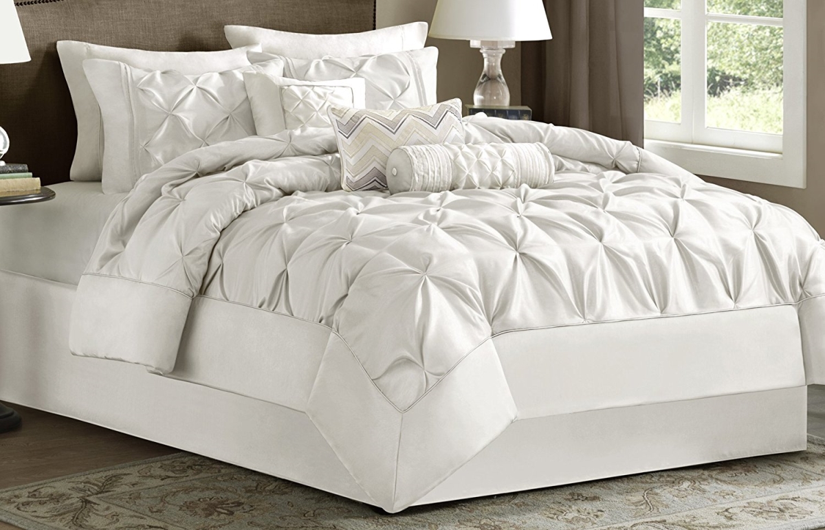 Madison Park Mp10 738 Laurel 7 Piece Comforter Set Queen White