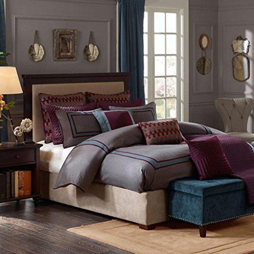 UPC 675716619978 product image for Hampton Hill FB10-994 Jacquard 8 Piece Comforter Set King Grey | upcitemdb.com