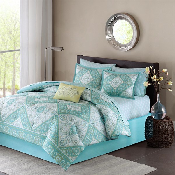 Madison Park MPE10101 Complete Bed Set Blue Queen The Best 