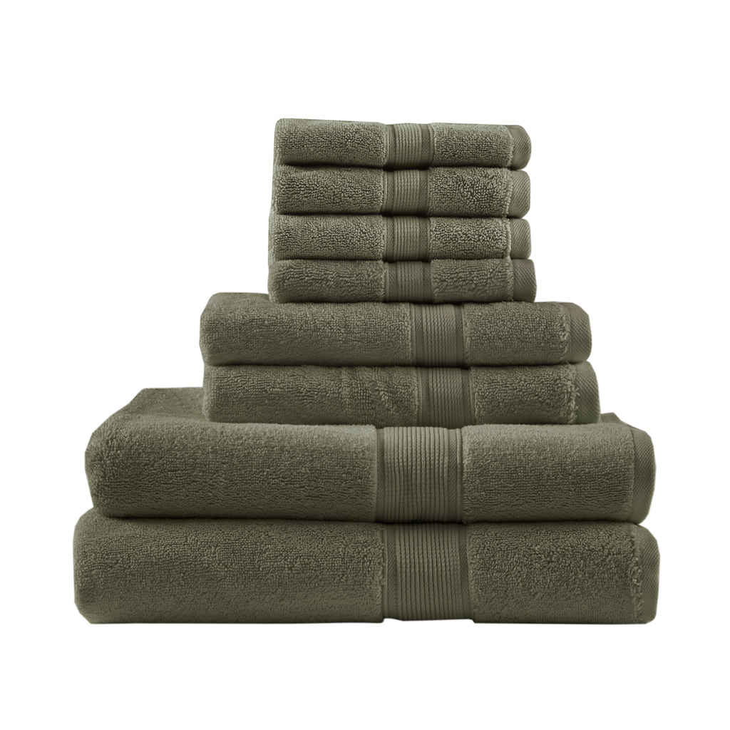 UPC 022164419160 product image for MPS73-539 30 x 54 x 0.13 in. 100 Percent Cotton Bath Set, Olive Green - 8 Pi | upcitemdb.com
