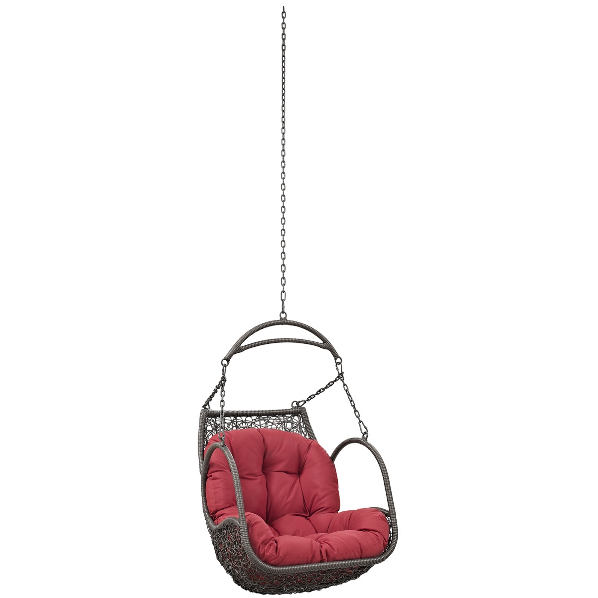 Modway Eei-2659-red-set 127.5 H X 29.5 W X 24.5 L In. Arbor Outdoor Patio Swing Chair Without Stand, Red
