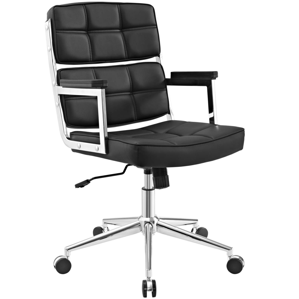 Modway Eei-2685-blk 37 - 39.5 H X 26 W X 25 L In. Portray Highback Upholstered Vinyl Office Chair, Black