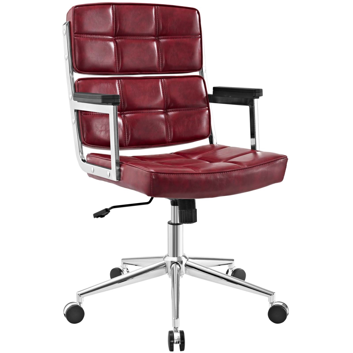 Modway Eei-2685-red 37 - 39.5 H X 26 W X 25 L In. Portray Highback Upholstered Vinyl Office Chair, Red