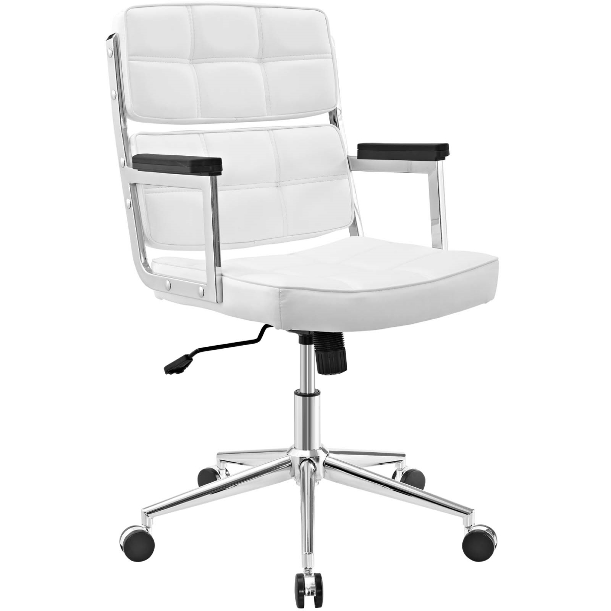Modway Eei-2685-whi 37 - 39.5 H X 26 W X 25 L In. Portray Highback Upholstered Vinyl Office Chair, White