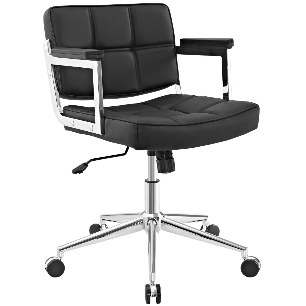 Modway Eei-2686-blk 37 - 39.5 H X 26 W X 25 L In. Portray Mid Back Upholstered Vinyl Office Chair, Black