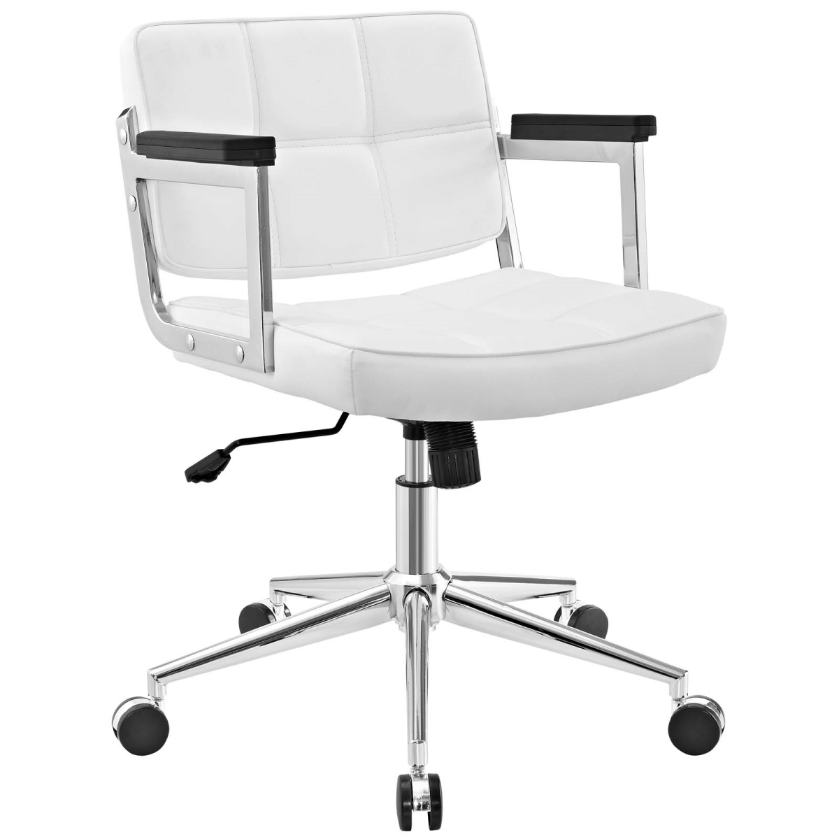Modway Eei-2686-whi 37 - 39.5 H X 26 W X 25 L In. Portray Mid Back Upholstered Vinyl Office Chair, White
