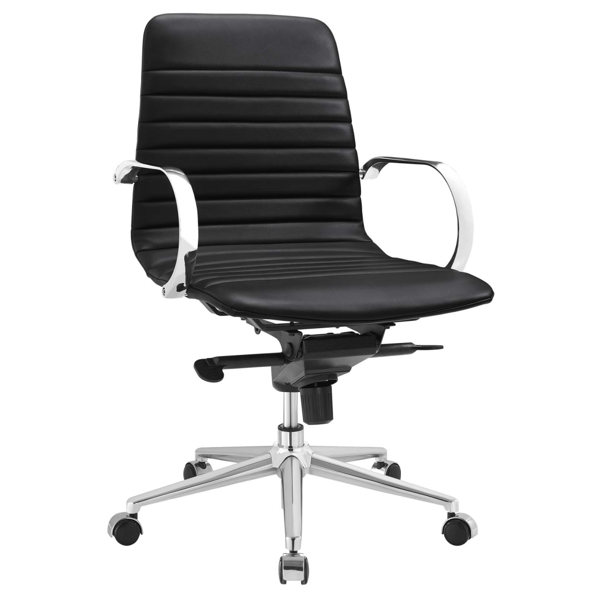 Eei-2859-blk Groove Ribbed Back Office Chair - Black, 37 - 39 X 23 X 24 In.
