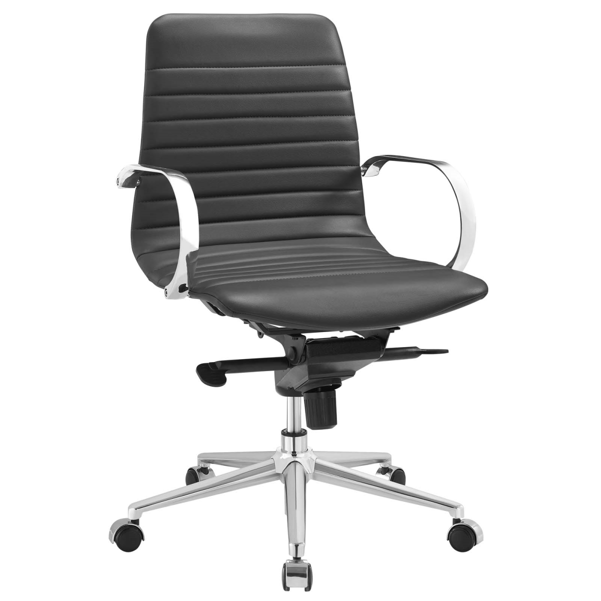 Eei-2859-gry Groove Ribbed Back Office Chair - Gray, 37 - 39 X 23 X 24 In.