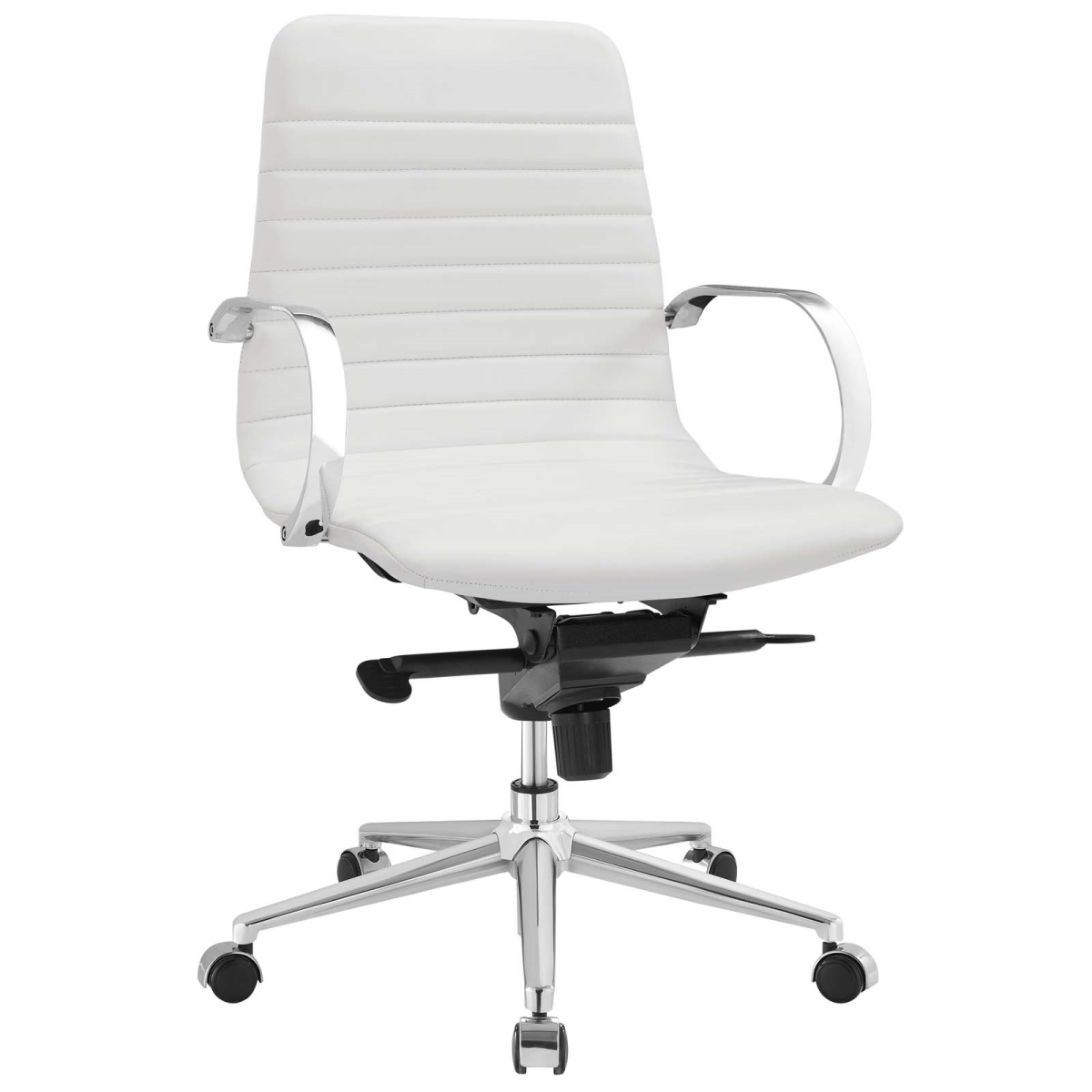 Eei-2859-whi Groove Ribbed Back Office Chair - White, 37 - 39 X 23 X 24 In.