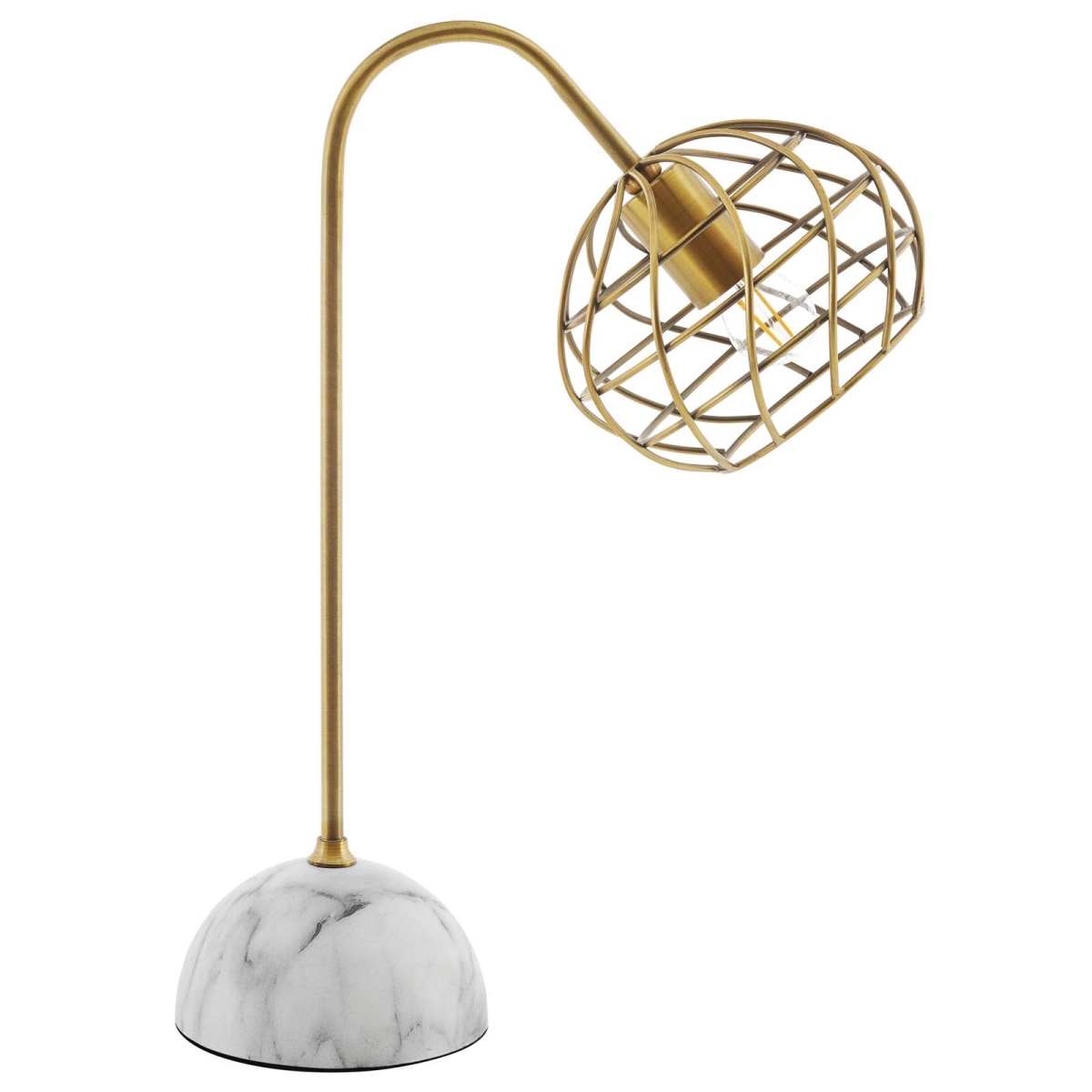 Eei-3086 Salient Brass & Faux White Marble Table Lamp - 20 X 15 X 6 In.