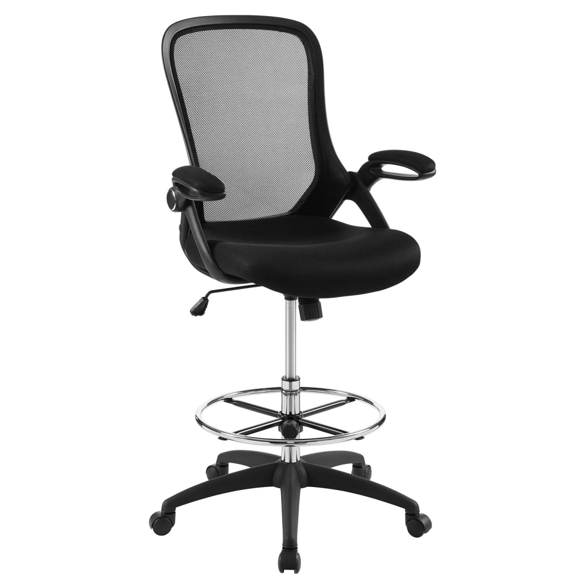 Eei-3190-blk Assert Mesh Drafting Chair - Black, 52 X 26.5 X 27 In.