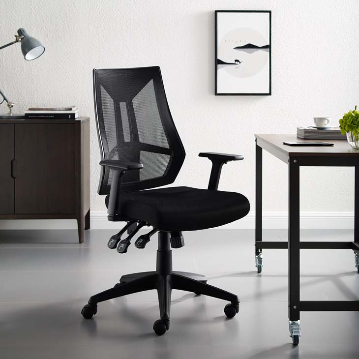 Eei-3191-blk Extol Mesh Office Chair - Black, 46.5 X 26.5 X 27.5 In.