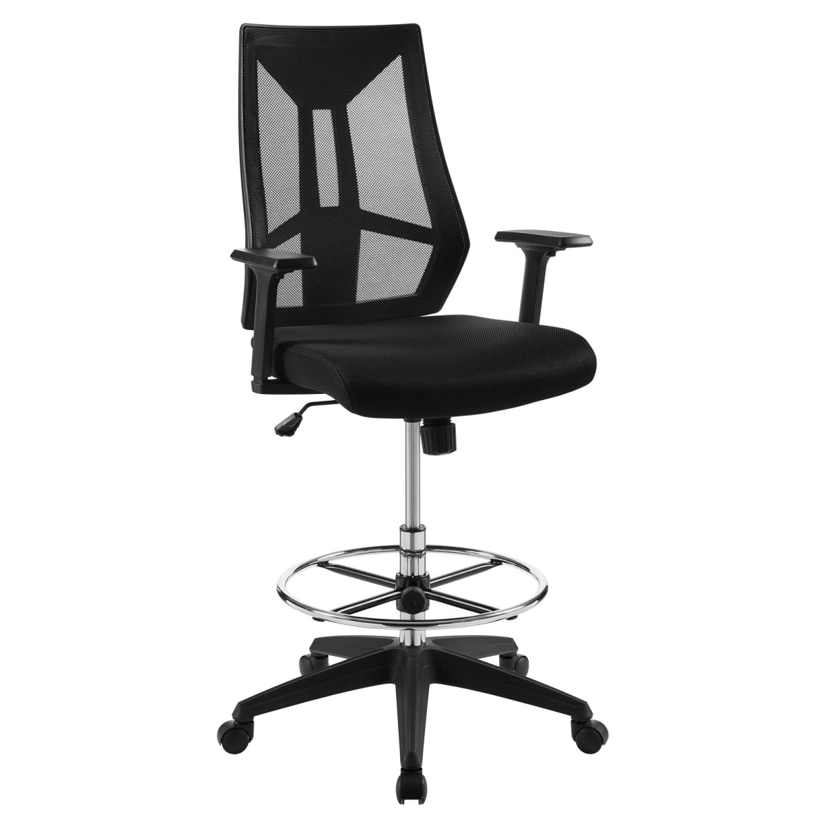 Eei-3192-blk Extol Mesh Drafting Chair - Black, 52 X 26.5 X 27 In.