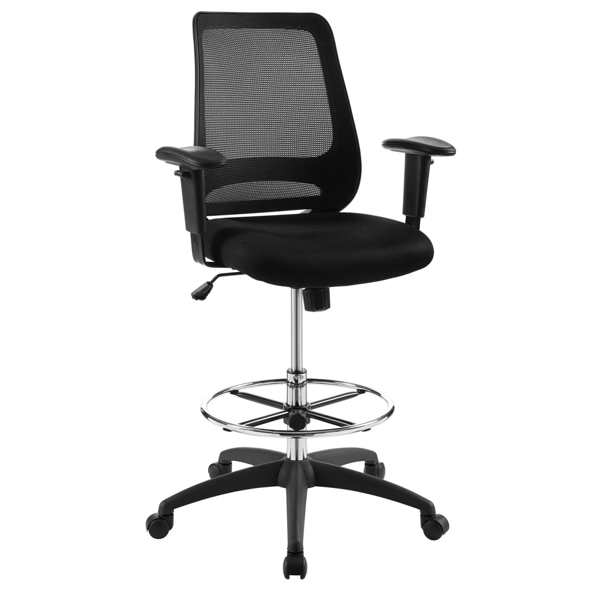 Eei-3196-blk Forge Mesh Drafting Chair - Black, 49 X 28.5 X 25 In.