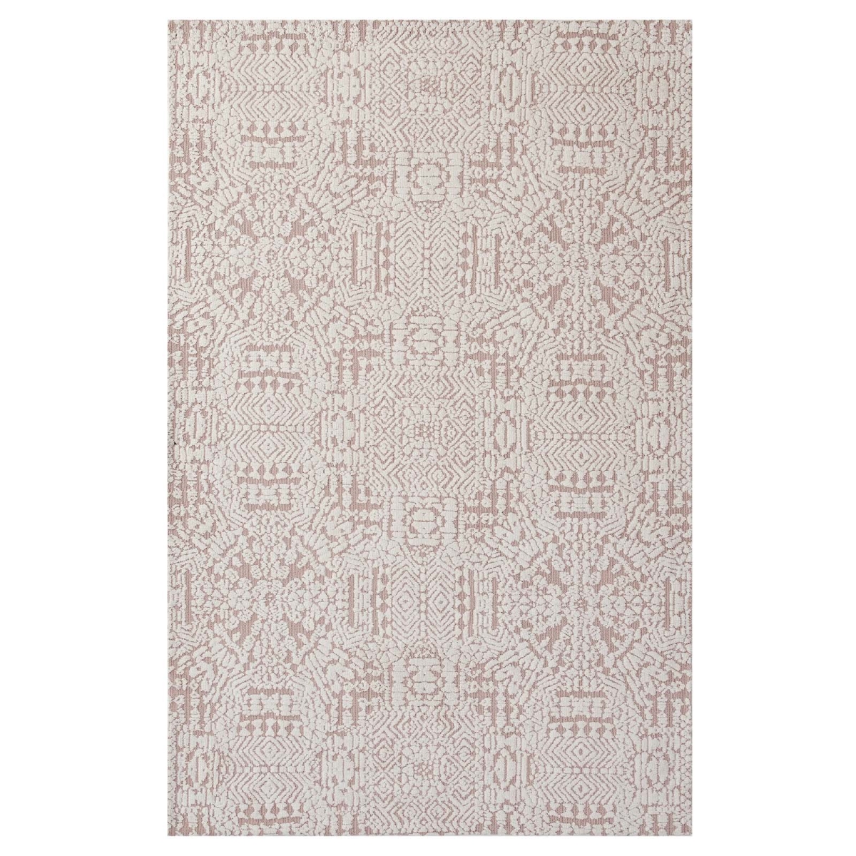 R-1018b-58 5 X 8 Ft. Javiera Contemporary Moroccan Polyester Area Rug - Ivory & Cameo Rose, 0.5 X 60 X 96 In.