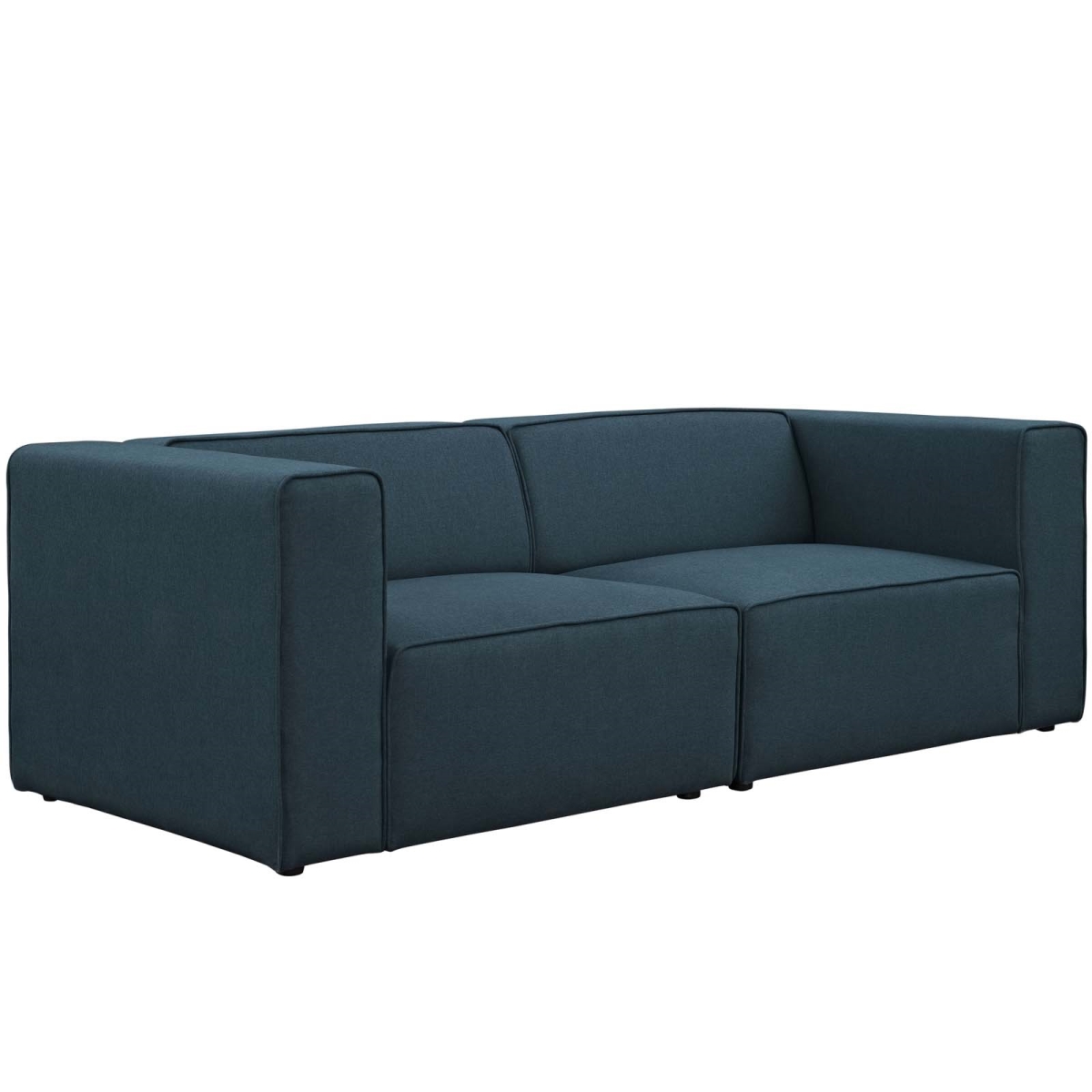 Eei-2825-blu 2 Piece Mingle Upholstered Fabric Sectional Sofa Set - Blue, 27 X 87 X 37 In.