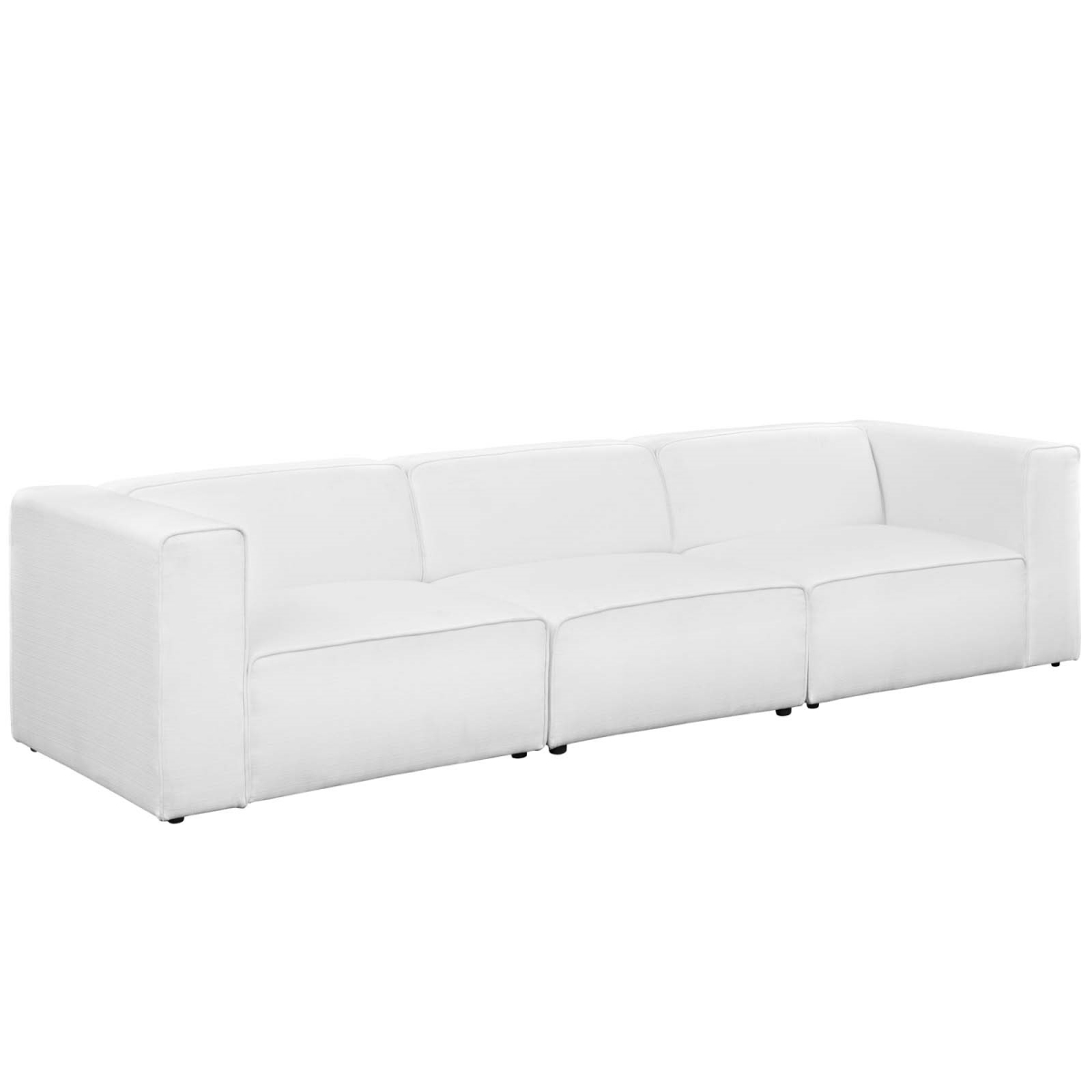 Eei-2827-whi 3 Piece Mingle Upholstered Fabric Sectional Sofa Set - White, 27 X 121.5 X 37 In.