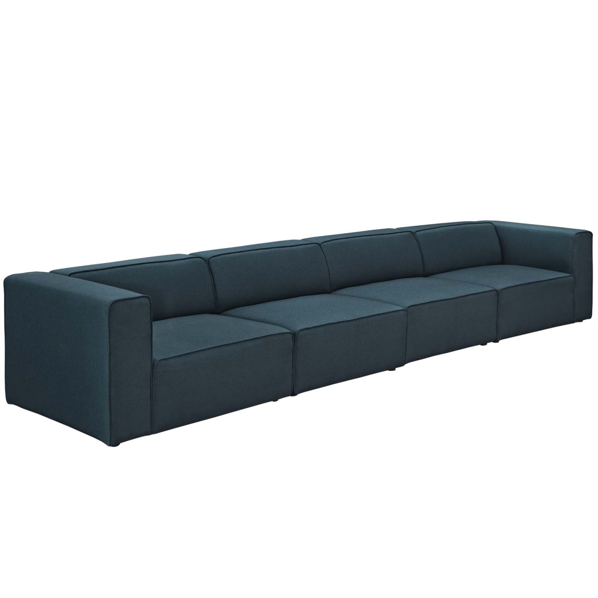 Eei-2829-blu 4 Piece Mingle Upholstered Fabric Sectional Sofa Set - Blue, 27 X 156 X 37 In.