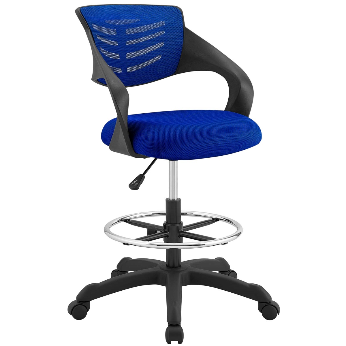 Eei-3040-blu Thrive Mesh Drafting Chair - Blue, 35 - 43 X 25 X 24.5 In.