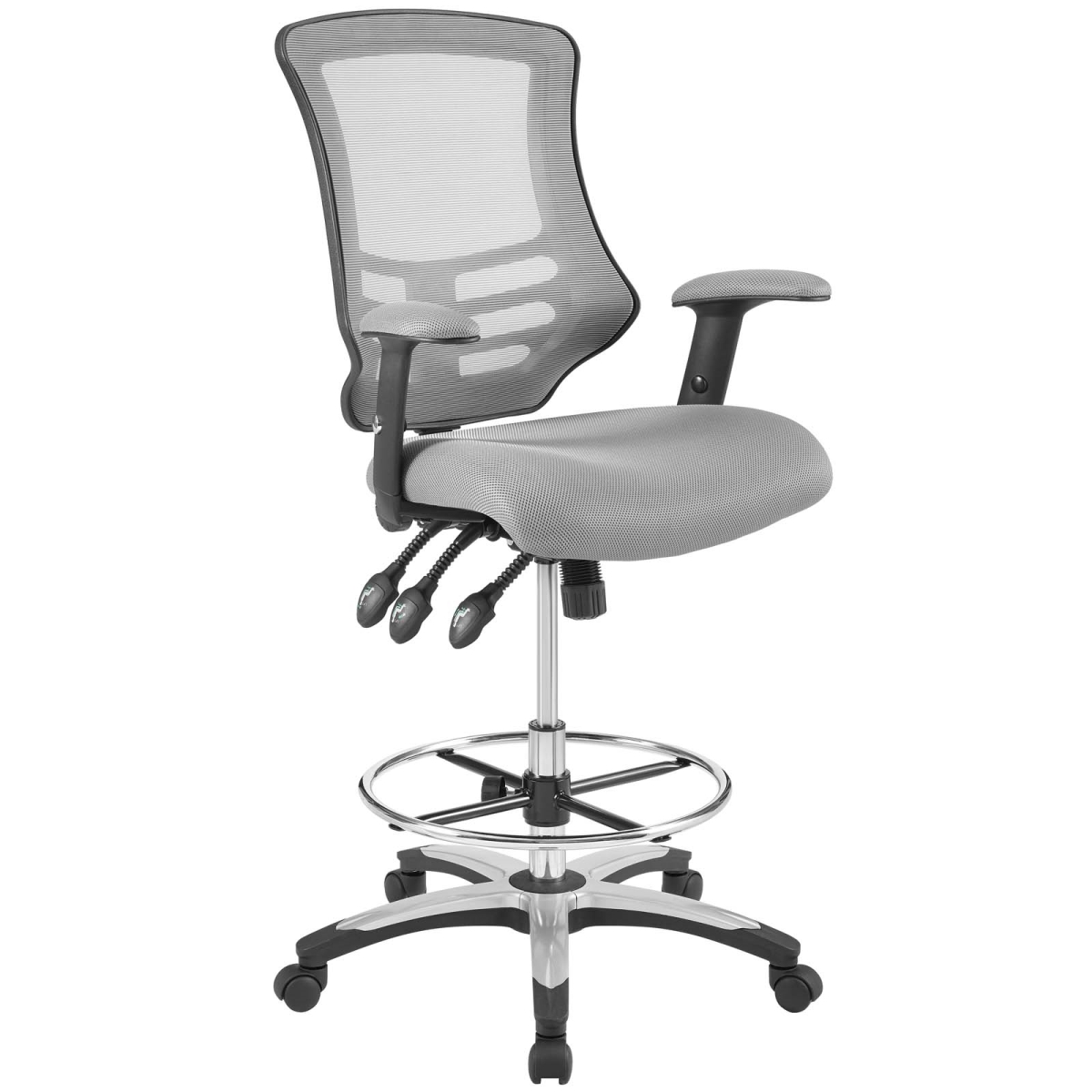 Eei-3043-gry Calibrate Mesh Drafting Chair - Gray, 42.5 - 52.5 X 26.5 X 27 In.