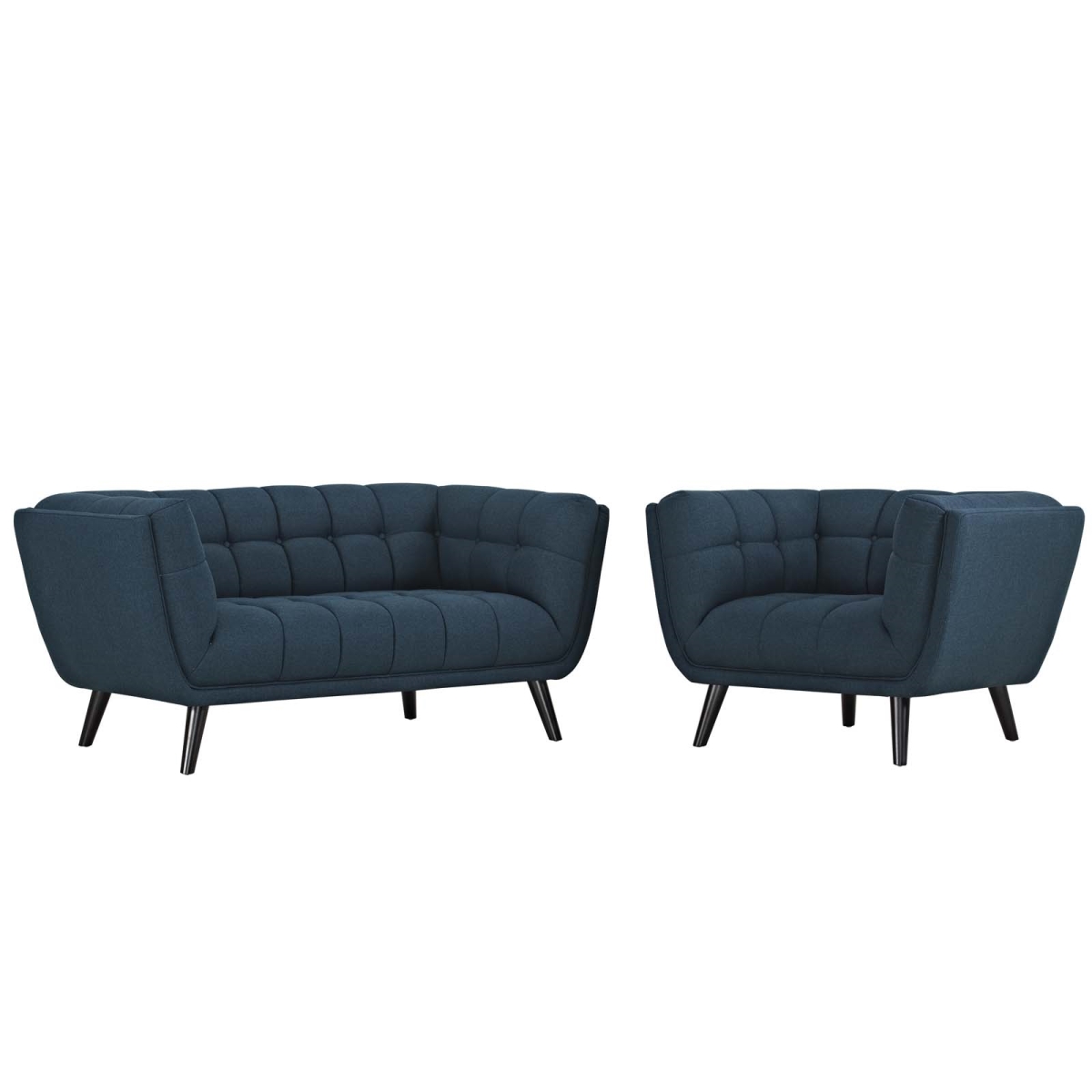 UPC 889654123491 product image for EEI-2972-BLU-SET 2 Piece Bestow Upholstered Fabric Loveseat & Armchair Set - Blu | upcitemdb.com