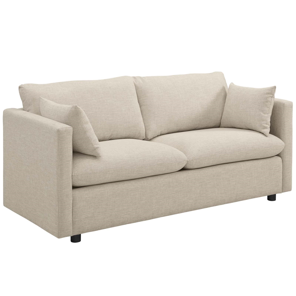 Eei-3044-bei Activate Upholstered Fabric Sofa - Beige, 33.5 X 70 X 31 In.
