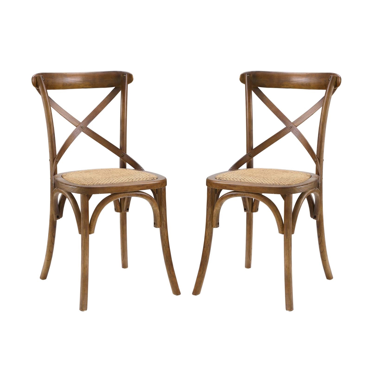EEI-3481-WAL Gear Dining Side Chair, Walnut - Set of 2