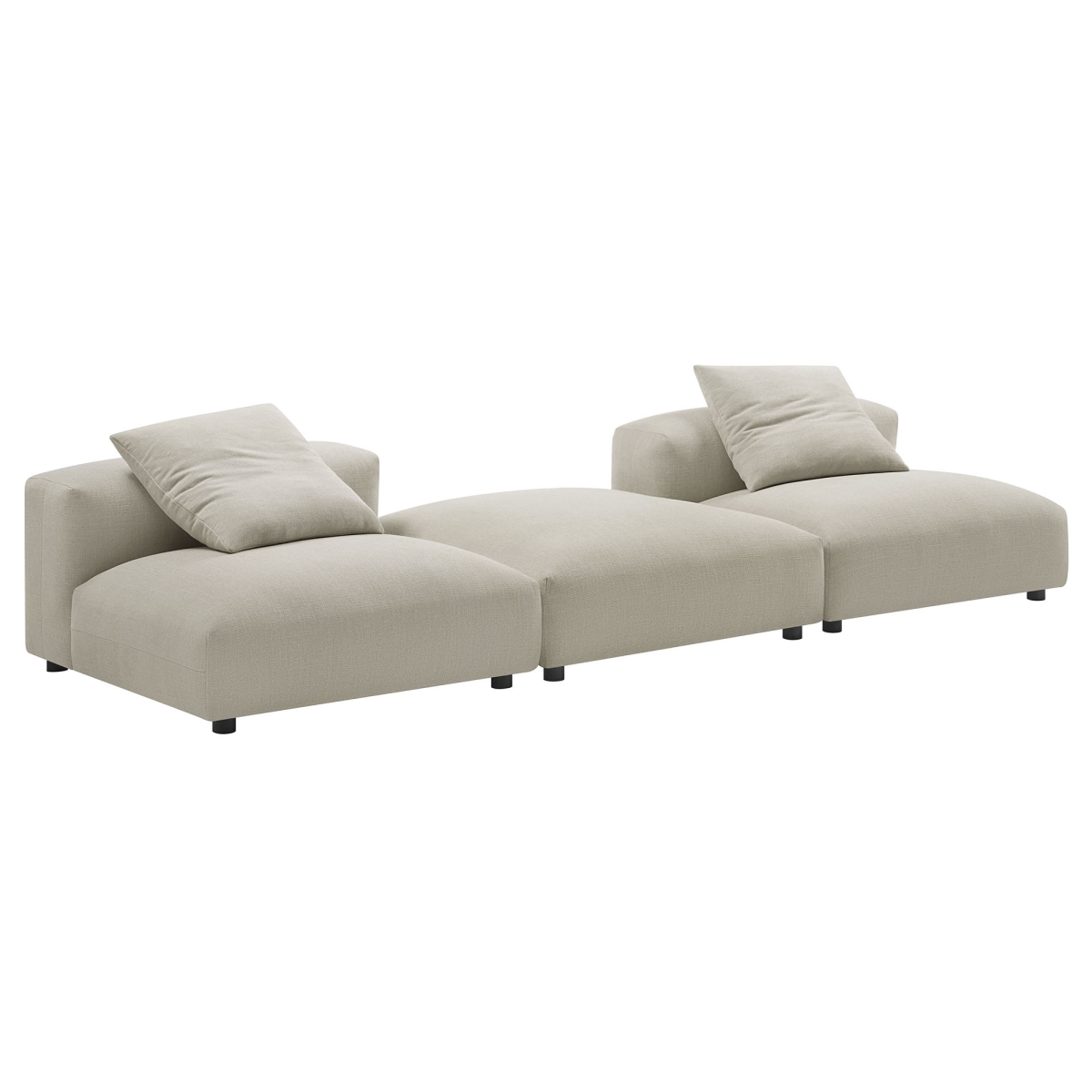 EEI-7029-LIN Solace Modular Upholstered Fabric Sectional Sofa, Linen - 3 Piece