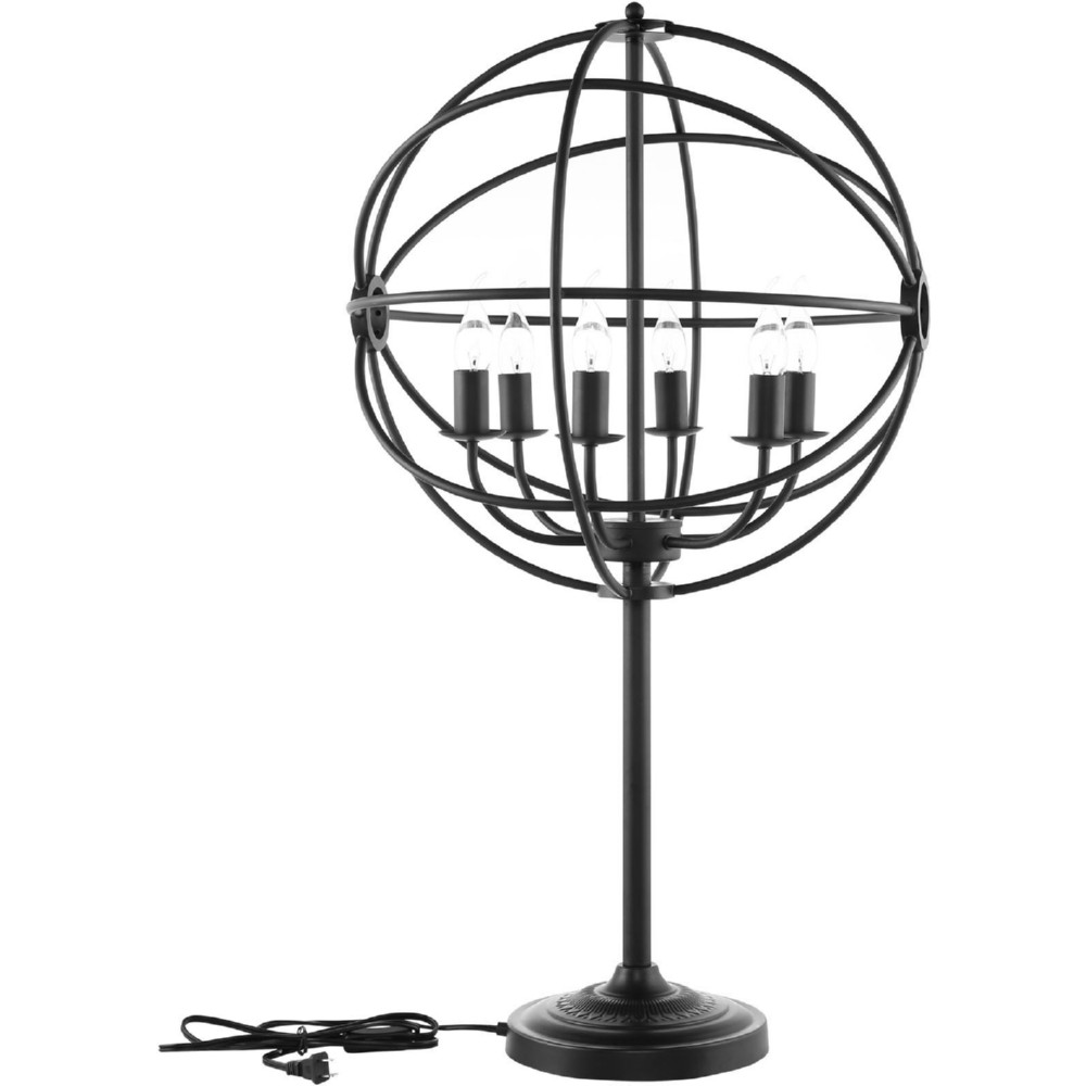 Eastend Eei-1551 Atom 6 Light Table Lamp In Black Steel