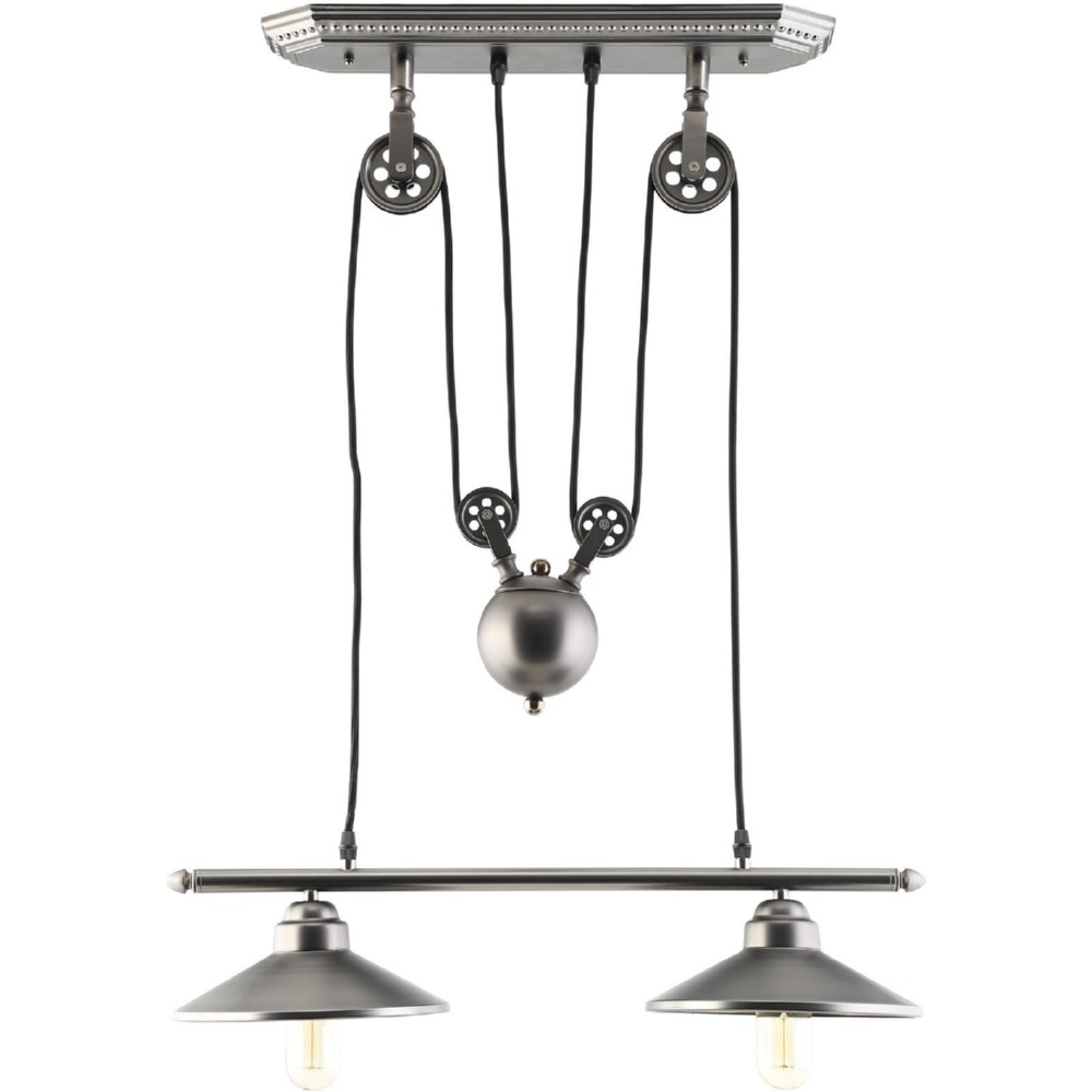 Eastend Eei-1567 Innovateous 2 Light Ceiling Fixture In Polished Silver On Pulley