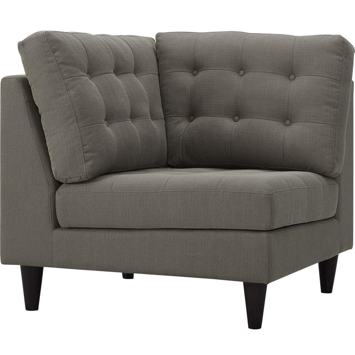 Modway Eei-2610-gra 35.5 H X 36 W X 36 L In. Empress Upholstered Fabric Corner Sofa, Gray