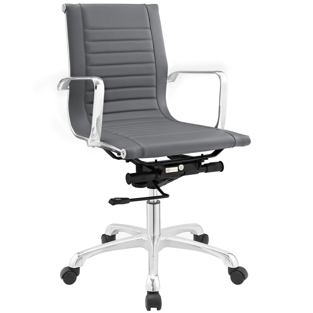 Modway Eei-1527-gry Runway Mid Back Fabric Office Chair, Gray